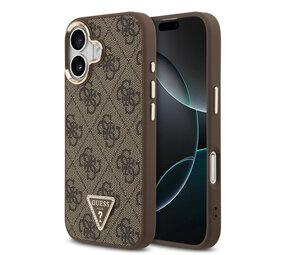 Guess Guess iPhone 17 Back-Cover hul - MagSafe - 4G Triangle Logo - Gold Edge - Braun Guess Guess iPhone 17 Back-Cover hul - MagSafe - 4G Triangle Logo - Gold Edge - Braun