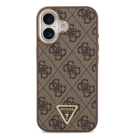 Guess Guess iPhone 17 Back cover coque - MagSafe - 4G Triangle Logo - Gold Edge - Marron Guess Guess iPhone 17 Back cover coque - MagSafe - 4G Triangle Logo - Gold Edge - Marron