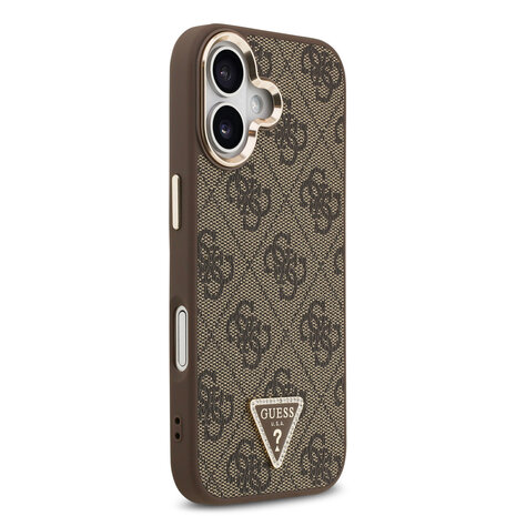 Guess Guess iPhone 17 Back cover coque - MagSafe - 4G Triangle Logo - Gold Edge - Marron Guess Guess iPhone 17 Back cover coque - MagSafe - 4G Triangle Logo - Gold Edge - Marron