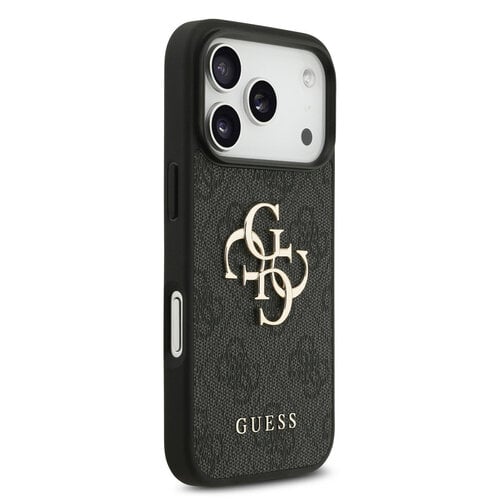 Guess Guess iPhone 17 Pro/iPhone 18 Pro Handyhülle 4G Perlenband Großes Metalllogo - Schwarz