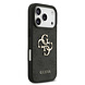 Guess Guess iPhone 17 Pro Backcover hoesje - 4G With Pearl Strap - Big Metal Logo - Zwart