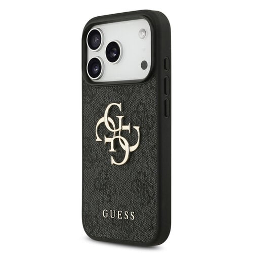 Guess Guess iPhone 17 Pro/iPhone 18 Pro Handyhülle 4G Perlenband Großes Metalllogo - Schwarz