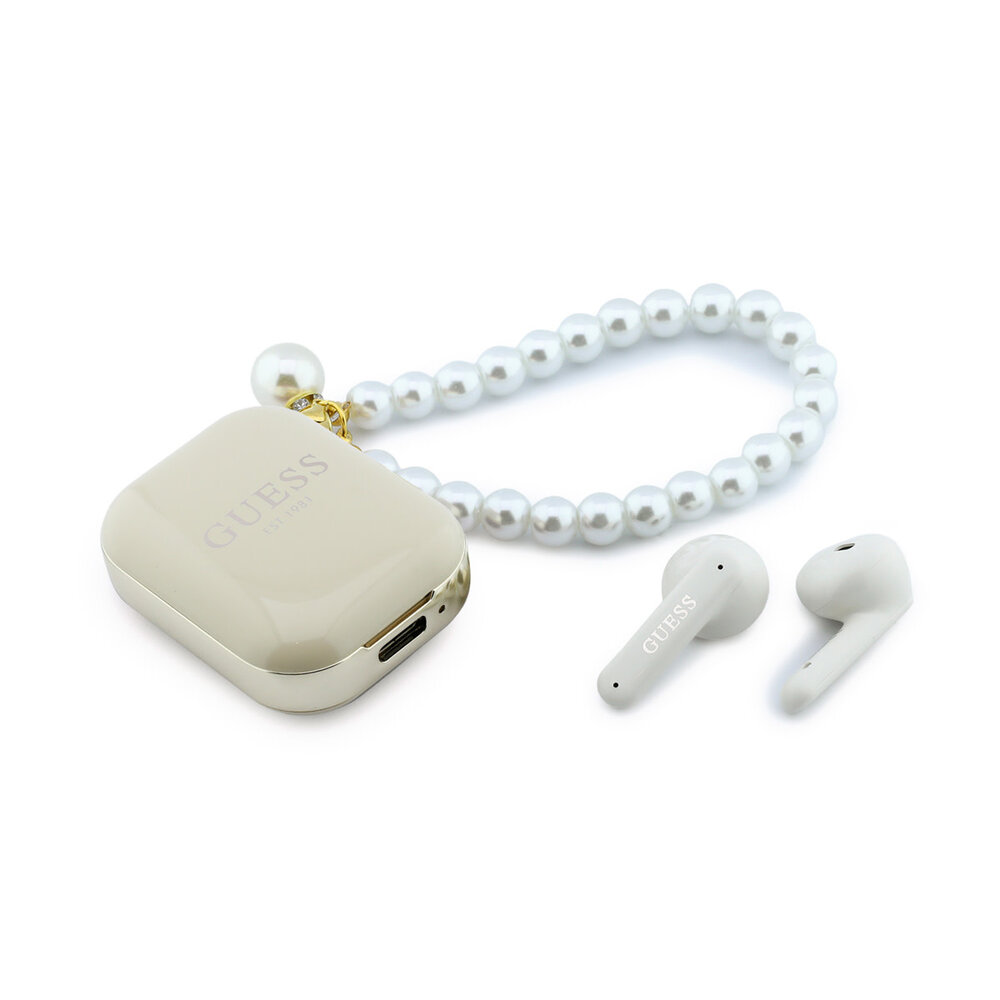 Guess Guess Bluetooth Earbuds - TWS - Pearl Strap - Beige