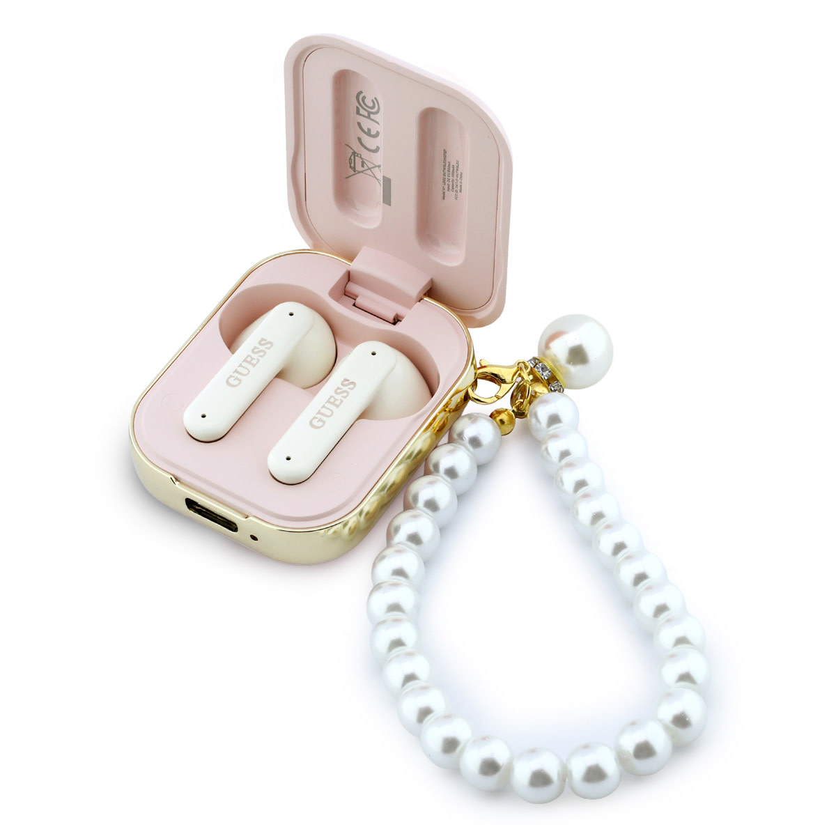 Guess Guess Bluetooth Earbuds - TWS - Pearl Strap - Roze, foto 3 van 4