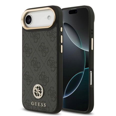 Guess Guess iPhone 17 Air Back cover case - MagSafe - 4G Strass Logo - Black