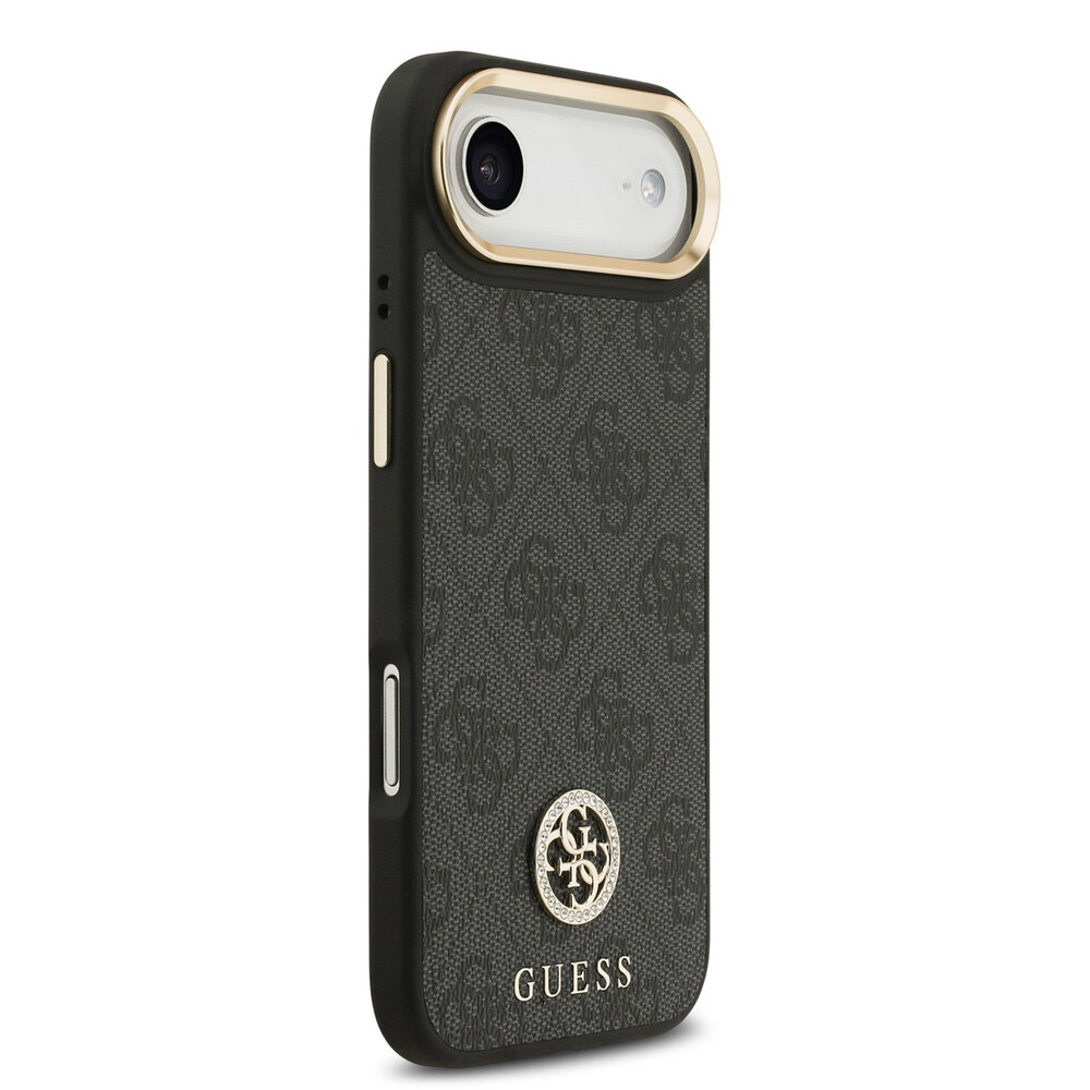 Guess Guess iPhone 17 Air Backcover hoesje - MagSafe - 4G Strass Logo - Zwart