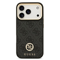 Guess Guess iPhone 17 Pro/iPhone 18 Pro Coque arrière MagSafe Logo 4G en strass Bord doré - Noir