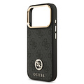 Guess Guess iPhone 17 Pro/iPhone 18 Pro Handyhülle MagSafe 4G-Logo mit Strass Goldfarbener Rand - Schwarz