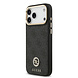 Guess Guess iPhone 17 Pro Max Backcover hoesje - MagSafe - 4G Strass Logo - Gold Edge - Zwart