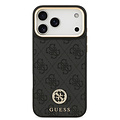 Guess Guess iPhone 17 Pro Max/iPhone 18 Pro Max Handyhülle MagSafe 4G-Logo mit Strass Goldfarbener Rand - Schwarz