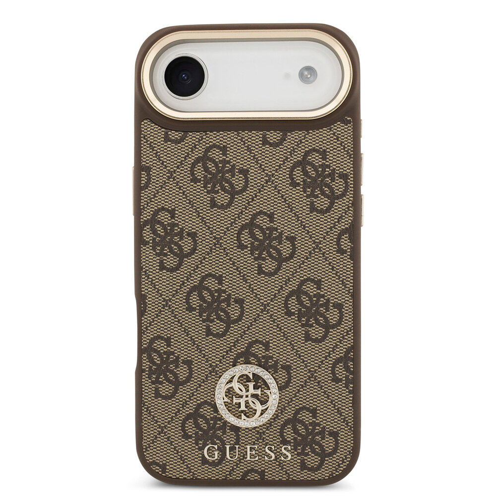 Guess Guess iPhone 17 Air Backcover hoesje - MagSafe - 4G Strass Logo - Bruin Guess Guess iPhone 17 Air Backcover hoesje - MagSafe - 4G Strass Logo - Bruin