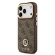 Guess Guess iPhone 17 Pro Backcover hoesje - MagSafe - 4G Strass Logo - Gold Edge - Bruin