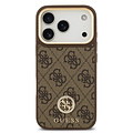 Guess Guess iPhone 17 Pro/iPhone 18 Pro Handyhülle MagSafe 4G-Logo mit Strass Goldfarbener Rand - Braun