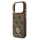 Guess Guess iPhone 17 Pro Back cover coque - MagSafe - 4G Strass Logo - Gold Edge - Marron