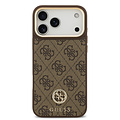 Guess Guess iPhone 17 Pro Max/iPhone 18 Pro Max Handyhülle MagSafe 4G-Logo mit Strass Goldfarbener Rand - Braun