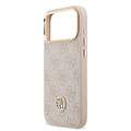 Guess Guess iPhone 17 Pro Max/iPhone 18 Pro Max Handyhülle MagSafe 4G-Logo mit Strass Goldfarbener Rand - Rosa