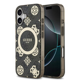 Guess Guess iPhone 17 Back cover coque - MagSafe - Peony on 4G Background - Noir