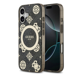Guess Guess iPhone 17 Back-Cover hul - MagSafe - Peony on 4G Background - Schwarz Guess Guess iPhone 17 Back-Cover hul - MagSafe - Peony on 4G Background - Schwarz