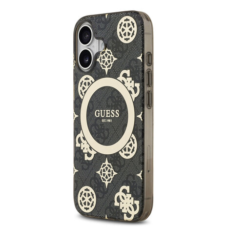 Guess Guess iPhone 17 Back-Cover hul - MagSafe - Peony on 4G Background - Schwarz Guess Guess iPhone 17 Back-Cover hul - MagSafe - Peony on 4G Background - Schwarz