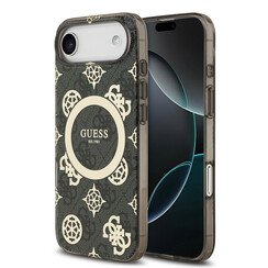 Guess iPhone 17 Air Back cover coque - MagSafe - Peony on 4G Background - Noir