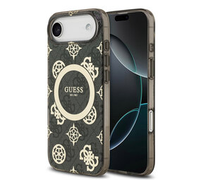 Guess Guess iPhone 17 Air Backcover hoesje - MagSafe - Peony on 4G Background - Zwart Guess Guess iPhone 17 Air Backcover hoesje - MagSafe - Peony on 4G Background - Zwart