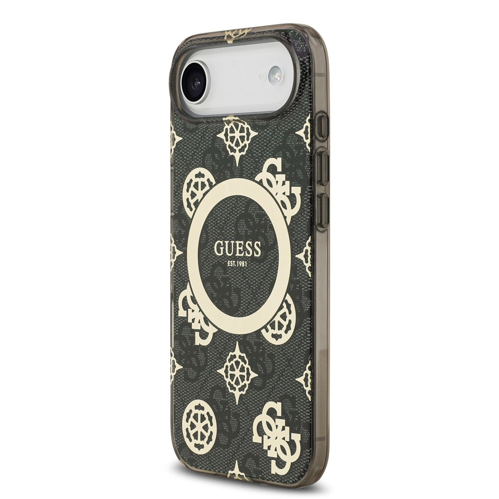 Guess Guess iPhone 17 Air Back cover coque - MagSafe - Peony on 4G Background - Noir