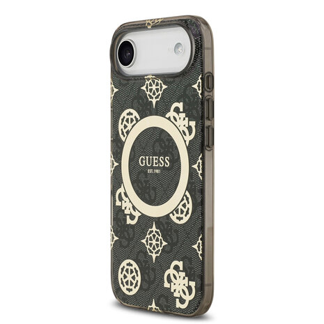 Guess Guess iPhone 17 Air Back-Cover hul - MagSafe - Peony on 4G Background - Schwarz