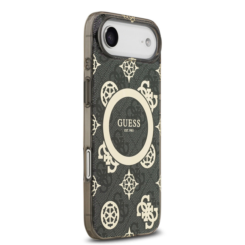Guess Guess iPhone 17 Air Back cover case - MagSafe - Peony on 4G Background - Black