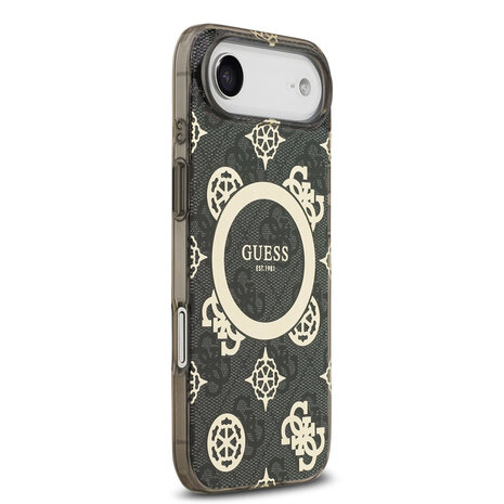 Guess Guess iPhone 17 Air Back cover case - MagSafe - Peony on 4G Background - Black