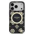 Guess Guess iPhone 17 Pro/iPhone 18 Pro Handyhülle MagSafe Pfingstrosenmotiv auf 4G-Hintergrund - Schwarz