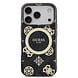 Guess Guess iPhone 17 Pro Backcover hoesje - MagSafe - Peony on 4G Background - Zwart