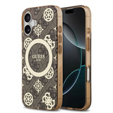 Guess Guess iPhone 17 Back cover case - MagSafe - Peony on 4G Background - Brown