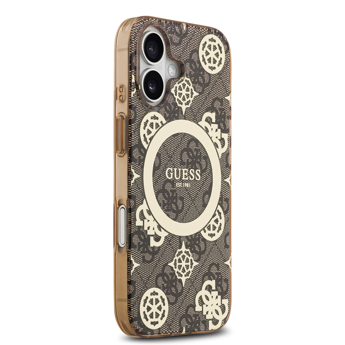 Guess Guess iPhone 17 Backcover hoesje - MagSafe - Peony on 4G Background - Bruin, foto 4 van 6