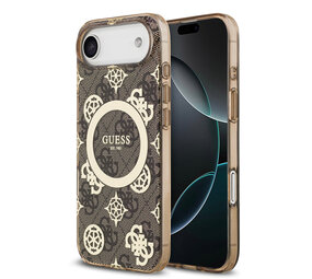 Guess Guess iPhone 17 Air Back-Cover hul - MagSafe - Peony on 4G Background - Braun