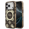 Guess Guess iPhone 17 Pro/iPhone 18 Pro Handyhülle MagSafe Pfingstrosenmotiv auf 4G-Hintergrund - Braun
