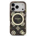 Guess Guess iPhone 17 Pro/iPhone 18 Pro Handyhülle MagSafe Pfingstrosenmotiv auf 4G-Hintergrund - Braun