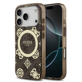 Guess Guess iPhone 17 Pro Max Back cover case - MagSafe - Peony on 4G Background - Brown