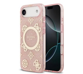 Guess Guess iPhone 17 Air Back cover coque - MagSafe - Peony on 4G Background - Rose Guess Guess iPhone 17 Air Back cover coque - MagSafe - Peony on 4G Background - Rose