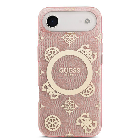 Guess Guess iPhone 17 Air Backcover hoesje - MagSafe - Peony on 4G Background - Roze Guess Guess iPhone 17 Air Backcover hoesje - MagSafe - Peony on 4G Background - Roze