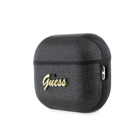 Guess Guess Airpods Pro & Pro 2 Case - Metallic Script - Heart Charm - Black