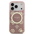 Guess Guess iPhone 17 Pro/iPhone 18 Pro Handyhülle MagSafe Pfingstrosenmotiv auf 4G-Hintergrund - Rosa