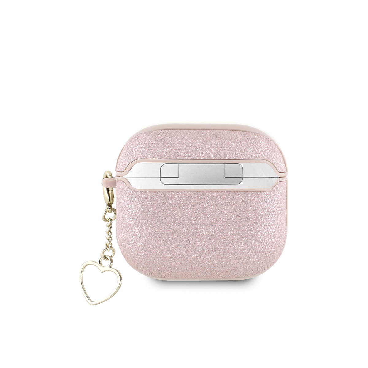 Guess Guess Airpods 4 Case - Metallic Script - Heart Charm - Roze, foto 2 van 3