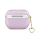 Guess Guess Airpods Pro & Pro 2 Case - Metallic Script - Heart Charm - Purple