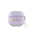 Guess Airpods 4 Case - Metallic Script - Heart Charm - Purple