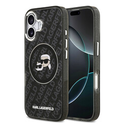 Karl Lagerfeld iPhone 17 Back cover coque - MagSafe - IML Glitter K&C Heads Logo - Noir