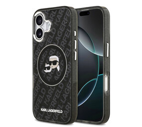 Karl Lagerfeld Karl Lagerfeld iPhone 17 Backcover hoesje - MagSafe - IML Glitter K&C Heads Logo - Zwart Karl Lagerfeld Karl Lagerfeld iPhone 17 Backcover hoesje - MagSafe - IML Glitter K&C Heads Logo - Zwart