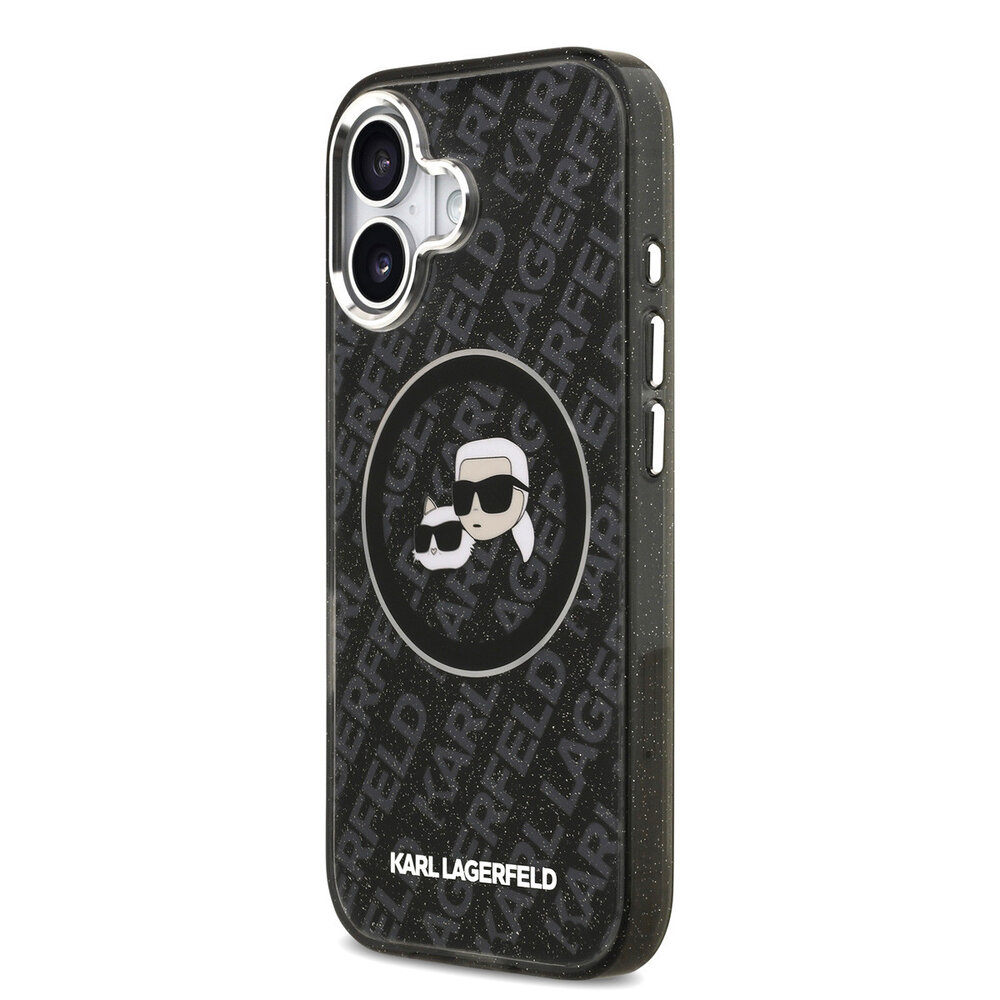 Karl Lagerfeld Karl Lagerfeld iPhone 17 Backcover hoesje - MagSafe - IML Glitter K&C Heads Logo - Zwart Karl Lagerfeld Karl Lagerfeld iPhone 17 Backcover hoesje - MagSafe - IML Glitter K&C Heads Logo - Zwart