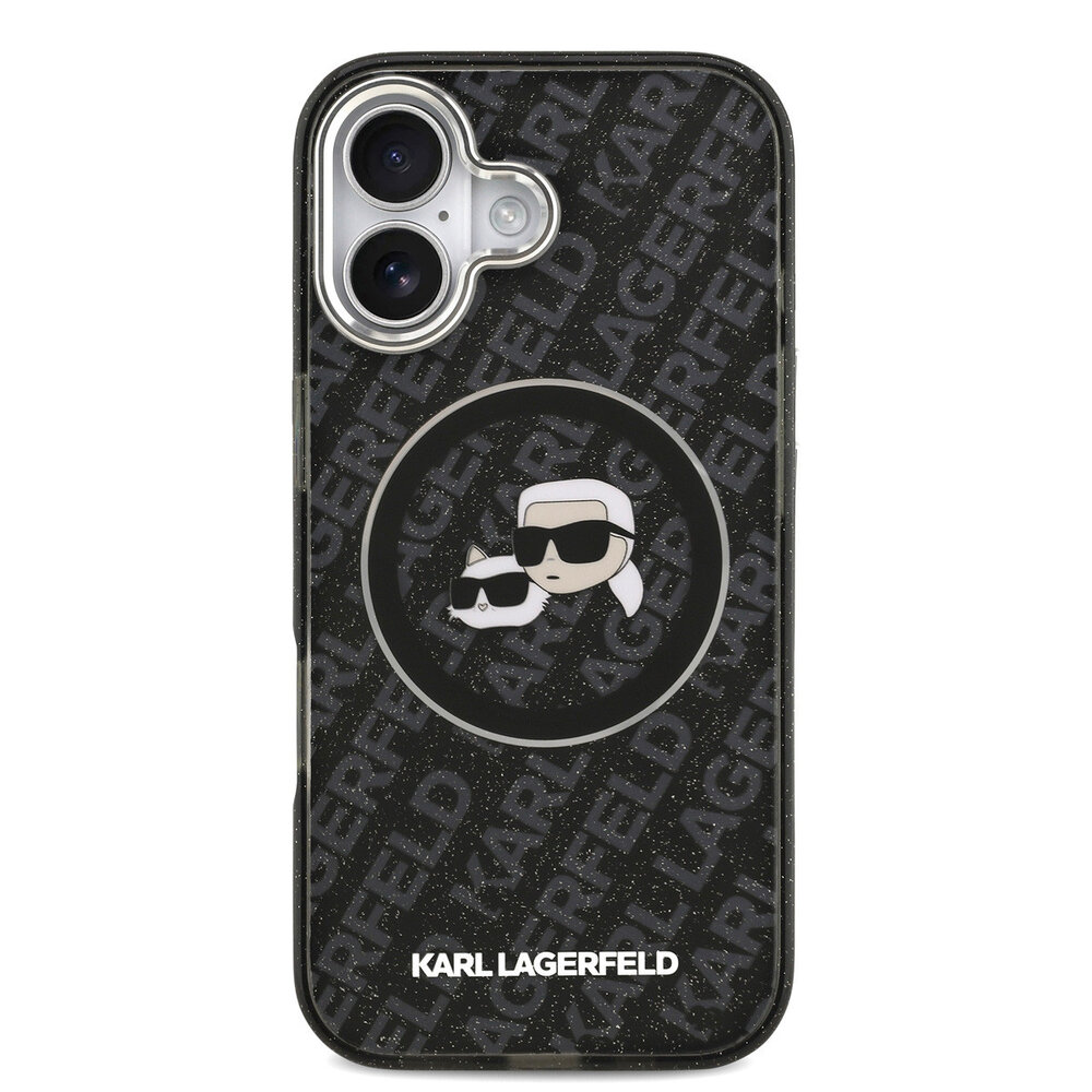 Karl Lagerfeld Karl Lagerfeld iPhone 17 Backcover hoesje - MagSafe - IML Glitter K&C Heads Logo - Zwart Karl Lagerfeld Karl Lagerfeld iPhone 17 Backcover hoesje - MagSafe - IML Glitter K&C Heads Logo - Zwart