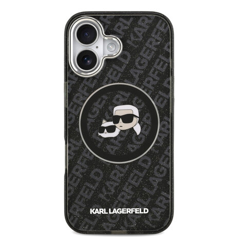 Karl Lagerfeld Karl Lagerfeld iPhone 17 Back-Cover hul - MagSafe - IML Glitter K&C Heads Logo - Schwarz Karl Lagerfeld Karl Lagerfeld iPhone 17 Back-Cover hul - MagSafe - IML Glitter K&C Heads Logo - Schwarz