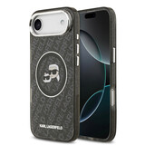 Karl Lagerfeld Karl Lagerfeld iPhone 17 Air Backcover hoesje - MagSafe - IML Glitter K&C Heads Logo - Zwart